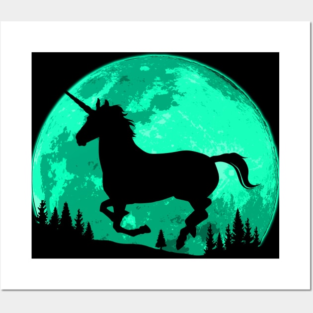 Unicorn Moon Wall Art by nickbeta